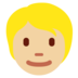 Twitter里的人物：中浅肤色，金发emoji表情