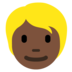 Twitter里的人物：深色肤色，金发emoji表情