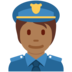 Twitter里的警官：中黑肤色emoji表情