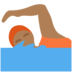 Twitter里的游泳者：中黑肤色emoji表情