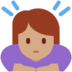 Twitter里的女性鞠躬：中等肤色emoji表情