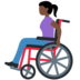 Twitter里的坐在手动轮椅上的女人：深色肤色emoji表情