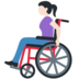 Twitter里的坐在手动轮椅上的女性：浅肤色emoji表情