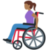 Twitter里的坐在手动轮椅上的女性：中深色肤色emoji表情