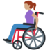Twitter里的手动轮椅女性：中等肤色emoji表情