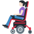 Twitter里的坐电动轮椅的女性：肤色浅emoji表情
