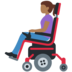 Twitter里的坐电动轮椅的女性：中深色肤色emoji表情