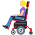 Twitter里的坐电动轮椅的女性：中浅肤色emoji表情