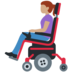 Twitter里的坐电动轮椅的女性：中等肤色emoji表情