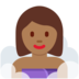 Twitter里的蒸汽房的女人：中等深色肤色emoji表情