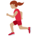 Twitter里的女子跑步：中等肤色emoji表情