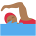 Twitter里的女子游泳：中黑肤色emoji表情