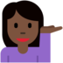 Twitter里的单手举起的女人：深色肤色emoji表情
