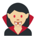 Twitter里的女吸血鬼：中等浅肤色emoji表情