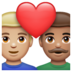 WhatsApp里的情侣: 男人男人中等-浅肤色中等肤色emoji表情