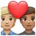 WhatsApp里的情侣: 成人成人中等-浅肤色中等肤色emoji表情