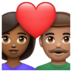 WhatsApp里的情侣: 女人男人中等-深肤色中等肤色emoji表情