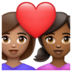WhatsApp里的情侣: 女人女人中等肤色中等-深肤色emoji表情
