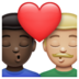 WhatsApp里的亲吻: 男人男人较深肤色中等-浅肤色emoji表情