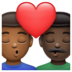 WhatsApp里的亲吻: 男人男人中等-深肤色较深肤色emoji表情