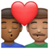 WhatsApp里的亲吻: 男人男人中等-深肤色中等肤色emoji表情