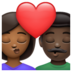 WhatsApp里的亲吻: 女人男人中等-深肤色较深肤色emoji表情