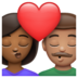 WhatsApp里的亲吻: 女人男人中等-深肤色中等肤色emoji表情
