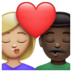 WhatsApp里的亲吻: 女人男人中等-浅肤色较深肤色emoji表情