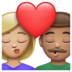 WhatsApp里的亲吻: 女人男人中等-浅肤色中等肤色emoji表情