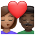 WhatsApp里的亲吻: 女人男人中等肤色较深肤色emoji表情