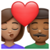 WhatsApp里的亲吻: 女人男人中等肤色中等-深肤色emoji表情