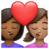 WhatsApp里的亲吻: 女人女人中等-深肤色中等肤色emoji表情