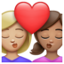 WhatsApp里的亲吻: 女人女人中等-浅肤色中等肤色emoji表情
