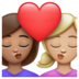 WhatsApp里的亲吻: 女人女人中等肤色中等-浅肤色emoji表情