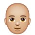 WhatsApp里的男士：中浅肤色，秃顶emoji表情