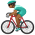 WhatsApp里的男子自行车运动：中等深色肤色emoji表情
