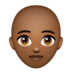 WhatsApp里的女性：中黑肤色，秃顶emoji表情