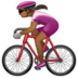 WhatsApp里的女子自行车运动：中等深色肤色emoji表情