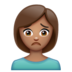 WhatsApp里的女人皱眉：中等肤色emoji表情