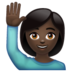 WhatsApp里的举手的女人：深色肤色emoji表情
