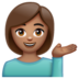WhatsApp里的单手举起的女人：中等肤色emoji表情