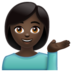 WhatsApp里的单手举起的女人：深色肤色emoji表情