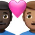 苹果系统里的情侣: 男人男人较深肤色中等肤色emoji表情