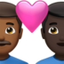 苹果系统里的情侣: 男人男人中等-深肤色较深肤色emoji表情