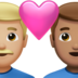 苹果系统里的情侣: 男人男人中等-浅肤色中等肤色emoji表情