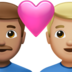 苹果系统里的情侣: 男人男人中等肤色中等-浅肤色emoji表情