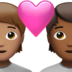 苹果系统里的情侣: 成人成人中等肤色中等-深肤色emoji表情