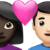 苹果系统里的情侣: 女人男人较深肤色较浅肤色emoji表情