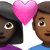 苹果系统里的情侣: 女人男人较深肤色中等-深肤色emoji表情