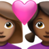 苹果系统里的情侣: 女人女人中等肤色中等-深肤色emoji表情